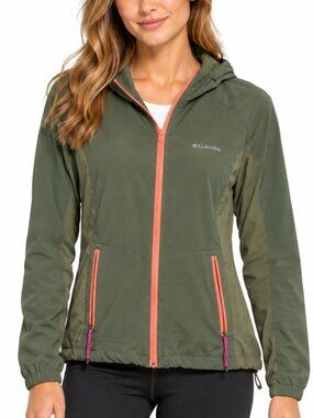 Columbia Green Hooded Activewear Jacket Windbreaker Size Medium M